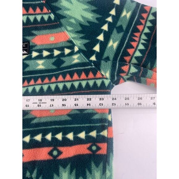 Massive Outdoor Fleece Womens Extra Large Blue Teal Hooded Sweatshirt Aztec - Picture 5 of 11